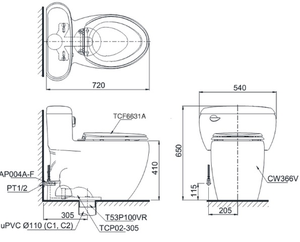 Bồn cầu Một Khối MS366W11