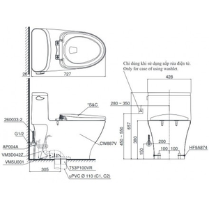 Bồn cầu 1 khối MS887T2