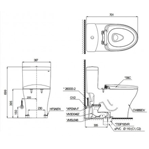 Bồn Cầu 1 Khối Nắp Đóng Êm MS889DT2