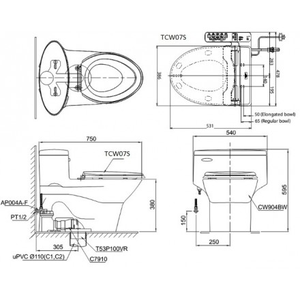 bồn cầu 1 khối MS904E2