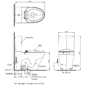 Bàn Cầu 2 Khối TOTO CS945DNT8, Nắp Đóng Êm