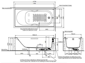 Bồn tắm TOTO PAY1710HV/TBVF411