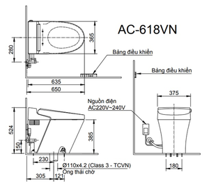 Bồn cầu cảm ứng INAX AC-618VN