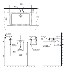 Chậu lavabo TOTO LT520T âm bàn