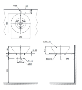 Chậu Lavabo TOTO LT523R đặt bàn