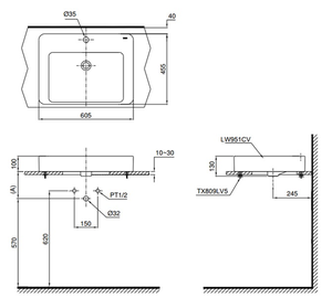 Chậu lavabo TOTO LT951C đặt bàn