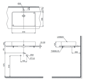 Chậu lavabo TOTO LT952 bặt bàn