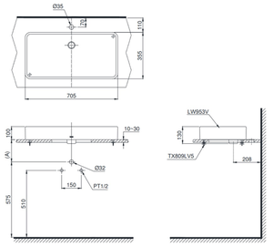 Chậu lavabo TOTO LT953 đặt bàn