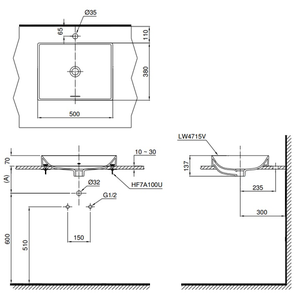 Chậu lavabo TOTO LT4715 đặt bàn