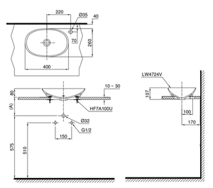 Chậu lavabo TOTO LT4724 đặt bàn