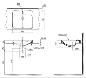 Chậu lavabo TOTO LT5615C đặt bàn