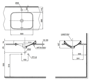 Chậu lavabo TOTO LT5715 đặt bàn