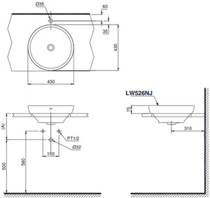 Chậu lavabo TOTO LW526NJ đặt bàn