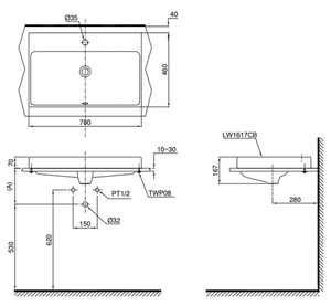 Chậu lavabo LW1617C đặt bàn