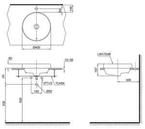 Chậu lavabo TOTO LW1704B đặt bàn