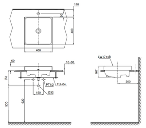 Chậu lavabo TOTO LW1714B đặt bàn