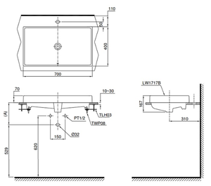 Chậu lavabo TOTO LW1717B đặt bàn