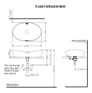 Chậu lavabo TOTO PJS01WE#MW đặt bàn