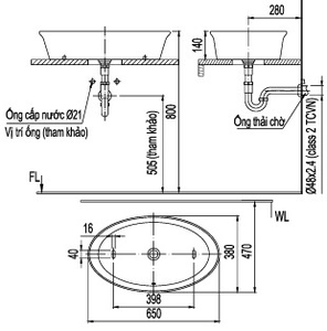 Chậu rửa lavabo INAX L-300V đặt bàn