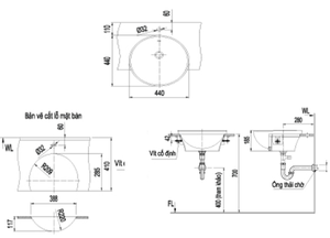 Chậu rửa lavabo INAX L-333V đặt bàn bán âm