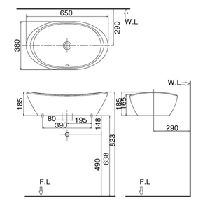 Chậu rửa lavabo INAX L-465V đặt bàn