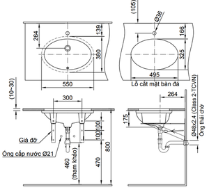 Chậu rửa lavabo INAX L-2216V âm bàn