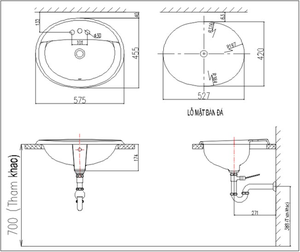 Chậu rửa lavabo INAX L-2395V âm bàn dương vành