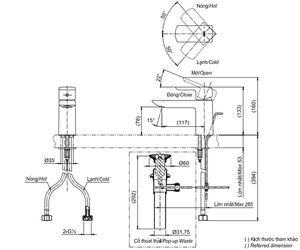 Vòi chậu lavabo TOTO TLG02301V nóng lạnh  