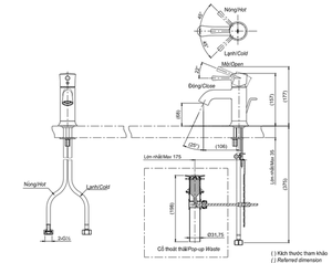 Vòi chậu lavabo TOTO TLS02301V nóng lạnh  