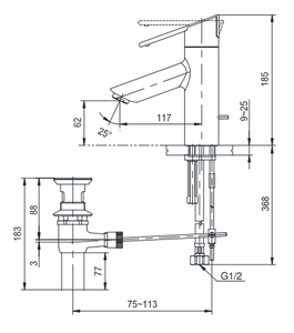  Vòi chậu lavabo TOTO TS240A nóng lạnh