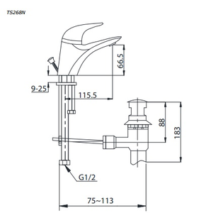  Vòi chậu lavabo TOTO TS268N nóng lạnh