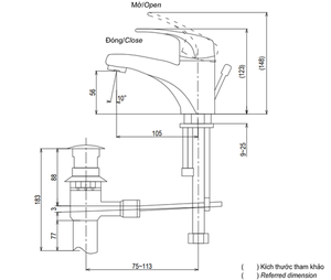 Vòi chậu lavabo TS561A TOTO nóng lạnh
