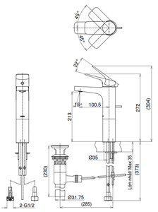 Vòi chậu lavabo TOTO TTLR302FV-1 nóng lạnh