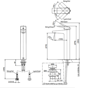 Vòi chậu lavabo TOTO TVLM109RU nóng lạnh