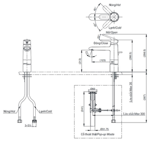 Vòi chậu lavabo TOTO TX116LQBR nóng lạnh