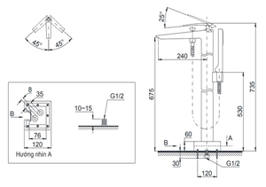 Vòi xả bồn TOTO DM324CF kèm sen tắm