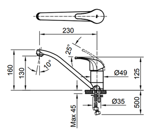  Vòi bếp INAX SFV-302S nóng lạnh