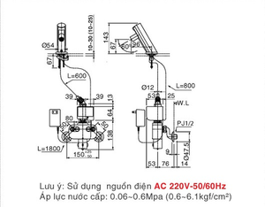 Vòi cảm ứng INAX AMV-90(220V) lạnh dùng điện
