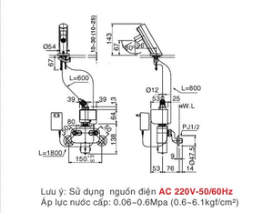 Vòi cảm ứng INAX AMV-90K(220V) nóng lạnh dùng điện