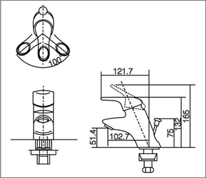 Vòi chậu lavabo INAX LFV-102S nóng lạnh