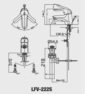 Vòi chậu lavabo INAX LFV-222S nóng lạnh