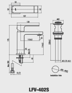 Vòi chậu lavabo INAX LFV-402S nóng lạnh