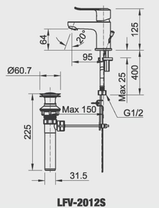 Vòi chậu lavabo INAX LFV-2012S nóng lạnh