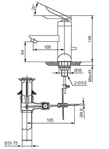 Vòi chậu lavabo INAX LFV-4000S nóng lạnh