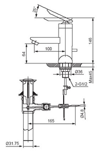 Vòi chậu lavabo INAX LFV-4001S nóng lạnh