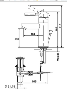 Vòi chậu lavabo INAX LFV-8000S nóng lạnh