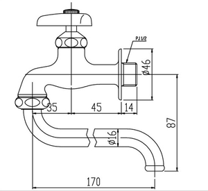 Vòi gắn tường INAX LF-12-13 lạnh