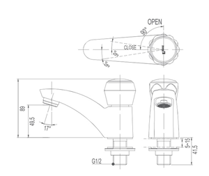  Vòi chậu lavabo INAX LFV-12A nước lạnh 