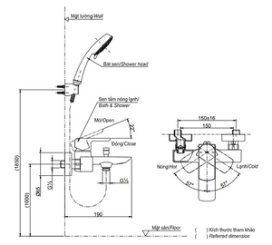 Bộ sen tắm TOTO TBG02302V/TBW03002B nóng lạnh