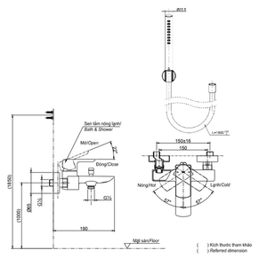 Bộ sen tắm TOTO TBG02302V/TBW02017A nóng lạnh